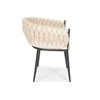 BEIGE VELIURINĖ KĖDĖ Glamour Pintos modernios juodos kojos