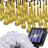Saulės šviesos sodo varveklinės girliandos balkono terasai 50 LED