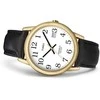 TIMEX Vyrų Laikrodis T2H291 35mm Juodas Odinis Dirželis Aukso Korpusas