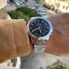 TOMMY HILFIGER Vyriškas laikrodis 1792104: kvarcinis, sidabrinis, mėlynas ciferblatas