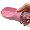 Turistinis butelis su šuns dubeniu, 550 ml - rožinė