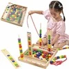 Viga medinis edinis žaidimas loginis karoliukai 104 Montessori elementai