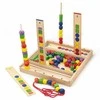Viga medinis edinis žaidimas loginis karoliukai 104 Montessori elementai