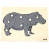 Viga medinis montessori hippo dėlionė su Pinski