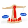 Viga Toys Medinė parduotuvės svarstyklė | Su 6 svoriais