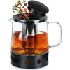 Vilde Arbatos Virdulys su Filtru 1,5 l - Stiklinis Kavos ir Arbatos Puodelis - Infuser - Arbatos Sietelis