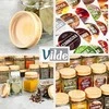Vilde stikliniai indeliai su etiketėmis 24 vnt 100 ml