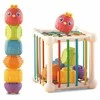Woopie Baby WOOPIE Žaislas Elastingas Jautrumo Kubas Su Gyvūnais + Barška 7 vnt.
