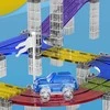 Woopie Magnetinis Automobilių Trasos Komplektas su LED Automobiliu