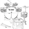 Woopie Vaikų Muzikinis Instrumentas 6 Būgnai 2 Činčiai + Taburetė