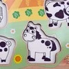 Woopie Žalias Medinės Puzzlės Montessori Ūkis su Tvirtinimo Detalėmis