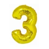 GoDan Folinis balionas skaičius “3” aukso spalvos