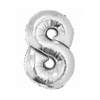 GoDan Folinis balionas skaičius “8” sidabro spalvos