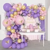 Rožinė Violetinė Butterfly balionų rinkinys (139 pcs)