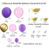 Rožinė Violetinė Butterfly balionų rinkinys (139 pcs)