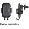 Techsuit CAPD032 universalus automobilinis telefono laikiklis su belaidžiu įkrovimu, 10W, juodas