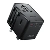 Acefast Adapteris kelioninis kroviklis jungiama į tinklą USB-C USB-A AC EU US UK AU - juoda