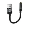 Acefast J13 USB-A to 3.5mm mini jack adapter - juodas