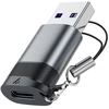 Acefast J8 USB-C - USB-A adapteris - pilkas