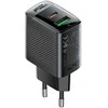 Įkroviklis Acefast A98 30W GaN USB-C/USB-A juodas