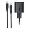 Acefast Įkroviklis jungiama į tinklą USB-C 30W GaN su kablem USB-C - Lightning 1.2m - juoda
