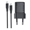 Acefast Įkroviklis jungiama į tinklą USB-C 30W GaN su kablem USB-C - Lightning 1.2m - juoda