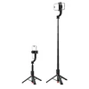 Acefast Selfie stick su automatycznym statywem i pultu Bluetooth 1.05 m - juoda