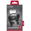 SBS prisegami mikrofonai su USB-C 2vnt imtuvu.. - juoda