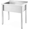 Baseinas zlew gastronomiczny jednokomorowy spawany Budget Line STAL 800 x 600 x 850 mm - Hendi 816707