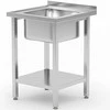 Vieno dubenėlio kriauklė su lentyna Budget Line STEEL 600 x 600 x 850 cm - Hendi 816806