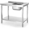 Vieno dubenėlio kriauklė su lentyna dešinėje Budget Line STEEL 800 x 600 x 850 cm - Hendi 816998