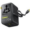 Įkroviklis Baseus Baseus EnerCore CG11 Charger Retractable 2AC+2U + 70W, Juodas