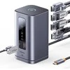 Baseus Spacemate RD1 11w1 USB-C | 2xHDMI 4K@60Hz | 2xDP 4K@60Hz | 2xUSB-A 10Gb/s | USB-C 10Gb/s | RJ45 | USB-A 480Mb/s | USB-C PD | mini jack 3.5mm | kroviklis EU pilka