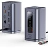 Baseus Spacemate RD1 11w1 USB-C | 2xHDMI 4K@60Hz | 2xDP 4K@60Hz | 2xUSB-A 10Gb/s | USB-C 10Gb/s | RJ45 | USB-A 480Mb/s | USB-C PD | mini jack 3.5mm | kroviklis EU pilka