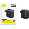 Baseus Sieninis įkroviklis EnerFill FH11 140W USB-A + 3xUSB-C QC PD3.1, juodas
