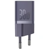 Baseus GaN5 30W USB-C EU su violetinis kabelis Baseus Dynamic 3 USB-C 100W 1m - violetinė