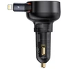 Baseus Enjoyment Pro 55W USB-A ze zwijanym kablem Lightning - juoda
