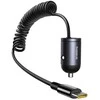 Baseus Automobilinis įkroviklis Tiny Star 30W 12-24V USB-C PD3.0 su integruotu USB-C kabeliu 30W 1.4m, juodas