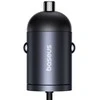 Baseus Automobilinis įkroviklis Tiny Star 30W 12-24V USB-C PD3.0 su integruotu USB-C kabeliu 30W 1.4m, juodas