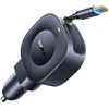 Baseus Automobilinis įkroviklis 12-24V 45W USB-C PD su ištraukiamu 0.8m USB-C laidu PrimeTrip VR2, juodas