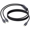 Baseus Laidas Baseus Flash 4 140W 2in1 USB-C į USB-C + USB-C 1,5 m - juodas