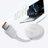 Baseus Free2Pull Mini USB-C į USB-C USB laidas, 60 W, 1, (balta)