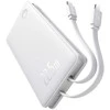 Išorinė baterija Baseus Airpow Lite, 10000mAh, 22.5W, 1 x USB; 1 x USB Type-C laidas, 1 x iPhone Lightning laidas, iš viso 3A, baltas