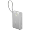 Baseus PicoGo 10 000 mAh 45 W išorinė baterija su skaitmeniniu ekranu ir integruotu USB-C laidu – titano spalvos