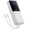 Baseus Lipow 20000mAh 22.5W Powerbank with two built-in cables with additional Baseus Simple USB-A - USB-C 3A 20cm cable - baltas