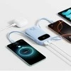 Baseus Powerbank 20000mAh su wyświetlaczem wbudowanymi kablami EnerFill FC31 22.5W - mėlyna