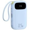 Baseus Powerbank 20000mAh su wyświetlaczem wbudowanymi kablami EnerFill FC31 22.5W - mėlyna