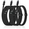 Ausinės Baseus Tungsten Auksinė 100 W USB-C laidų rinkinys – USB-C 1 m, 2 m, 3 m – juodas