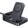 Baseus Stacja ładująca 6w1 bezprzewodowa USB-A USB-C 2x gniazdo AC 67W - juoda