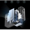 Cuktech CUKAD1003EUG GaN 100W laidinis įkroviklis 2 x USB-C 1 x USB-A su USB-C kabeliu – pilkos spalvos